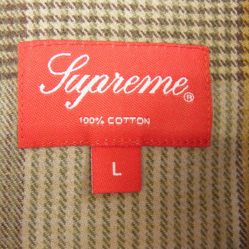 Supreme シュプリーム 22SS Plaid Flannel Shirt プレイド フランネル 長袖 シャツ グリーン系 L【美品】【中古】