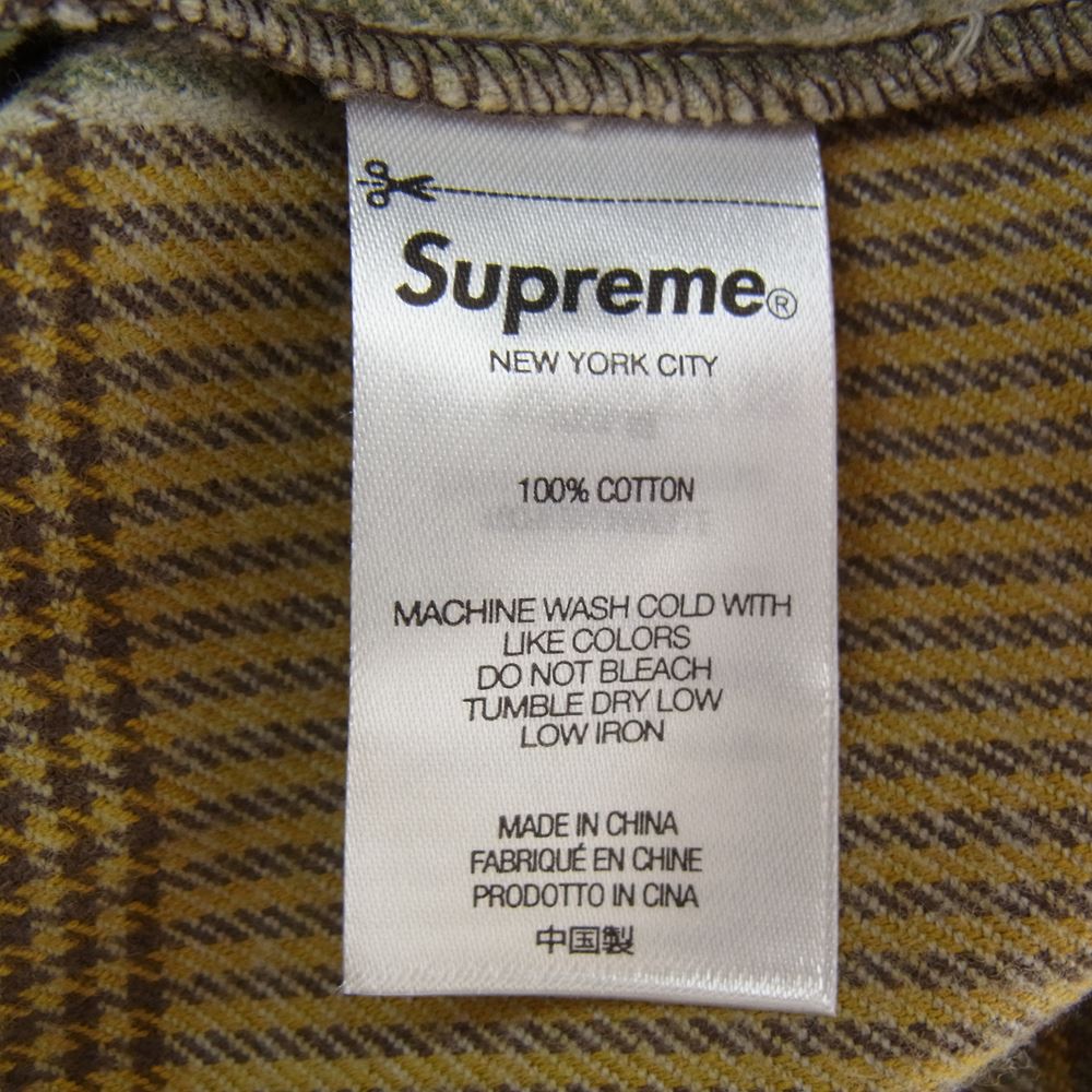 Supreme シュプリーム 22SS Plaid Flannel Shirt プレイド フランネル 長袖 シャツ グリーン系 L【美品】【中古】