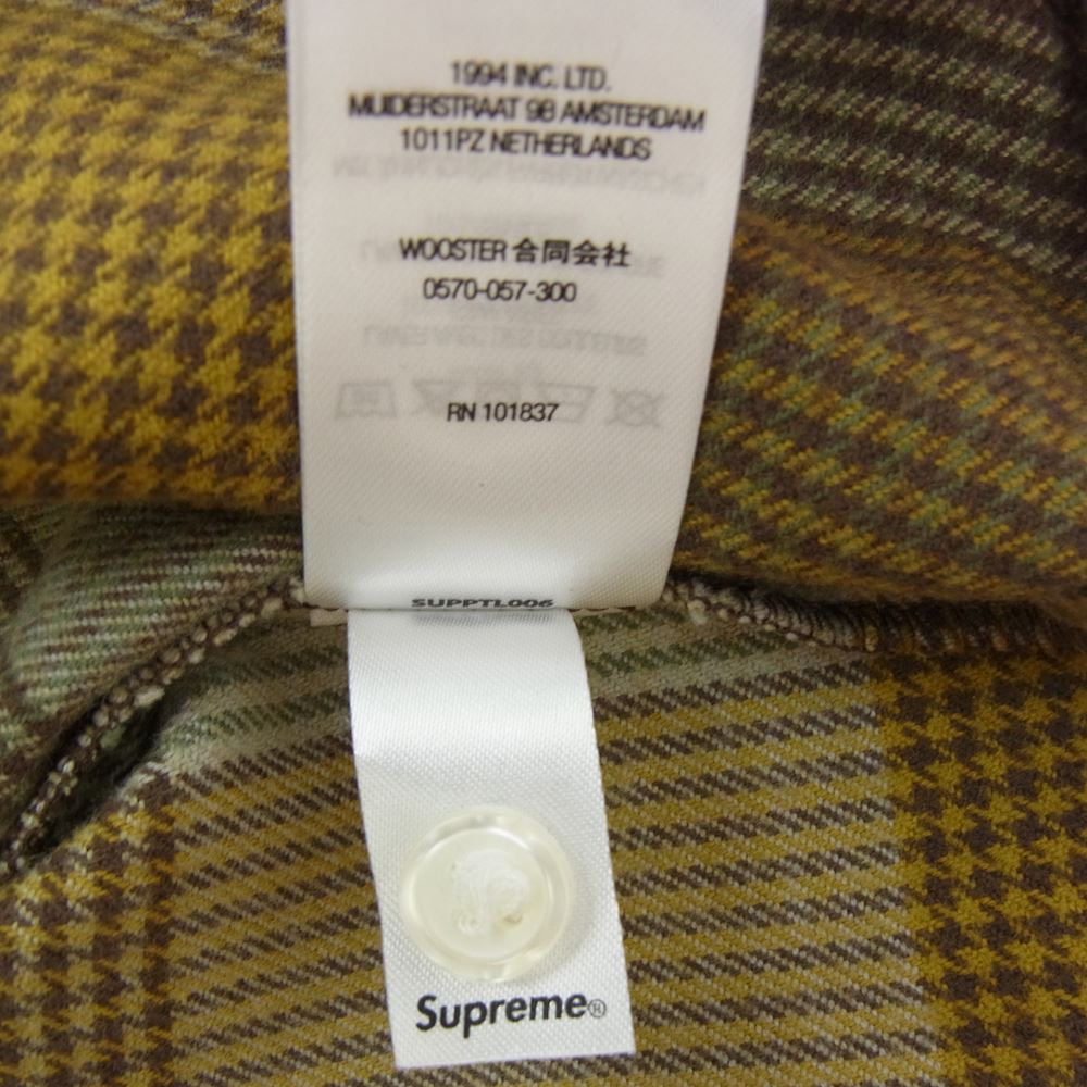 Supreme シュプリーム 22SS Plaid Flannel Shirt プレイド フランネル 長袖 シャツ グリーン系 L【美品】【中古】