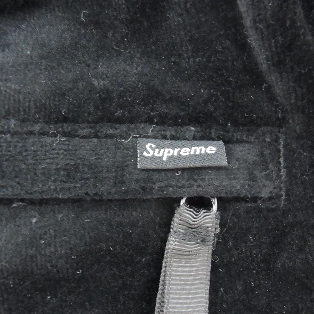 Supreme シュプリーム 22AW Studded Velour Track Pant スタッズ ベロア トラック ライン パンツ ブラック系 S【中古】