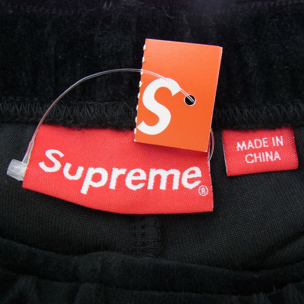Supreme シュプリーム 22AW Studded Velour Track Pant スタッズ ベロア トラック ライン パンツ ブラック系 S【中古】