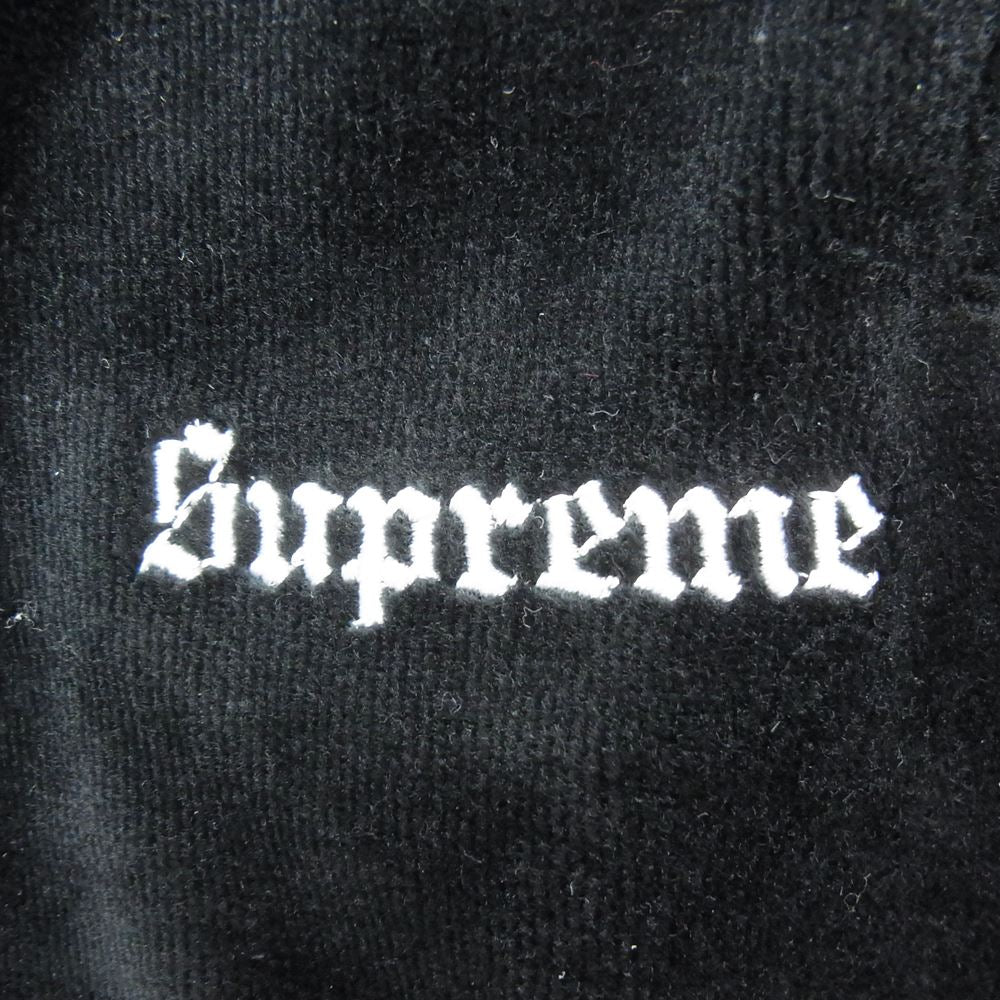 Supreme シュプリーム 22AW Studded Velour Track Pant スタッズ ベロア トラック ライン パンツ ブラック系 S【中古】