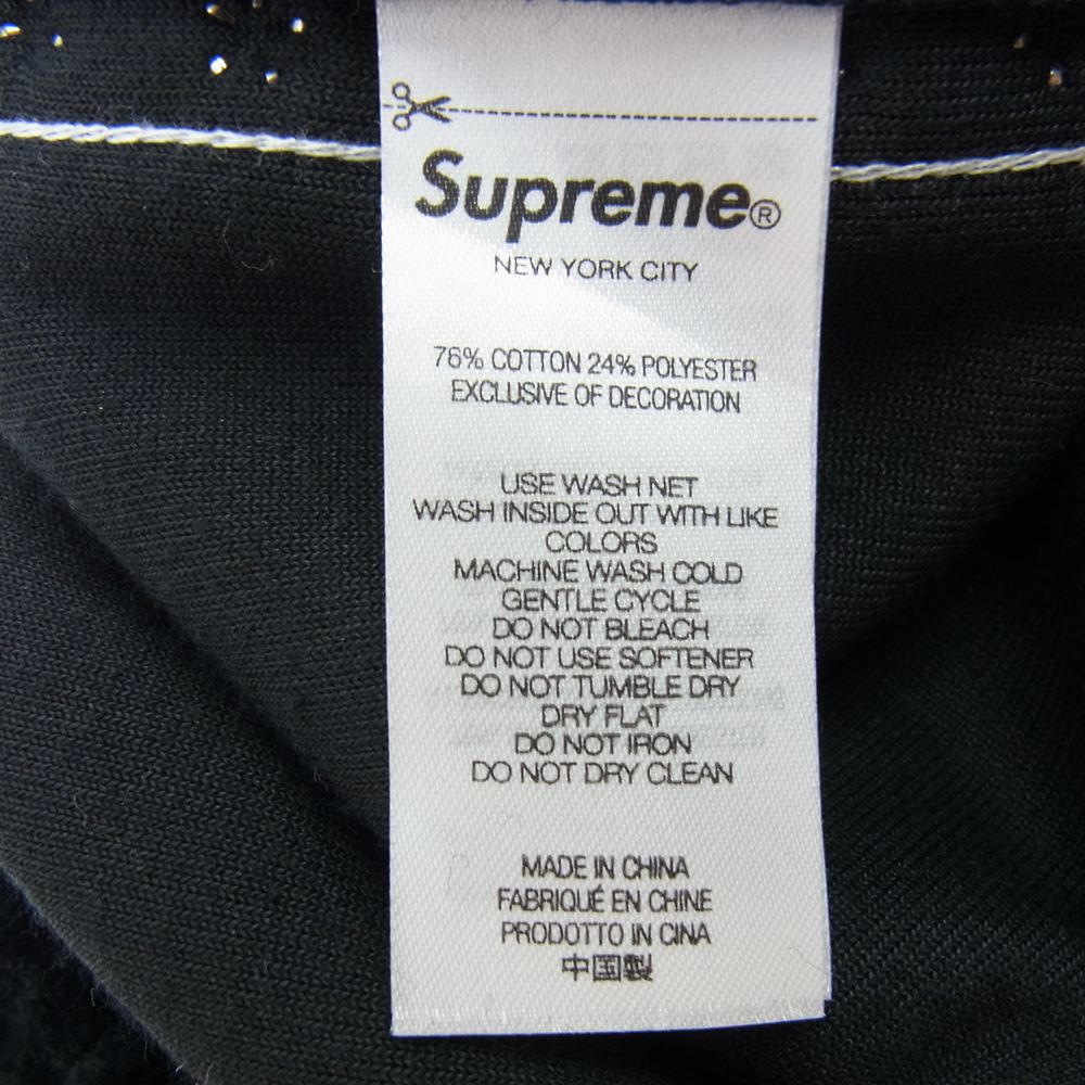Supreme シュプリーム 22AW Studded Velour Track Pant スタッズ ベロア トラック ライン パンツ ブラック系 S【中古】