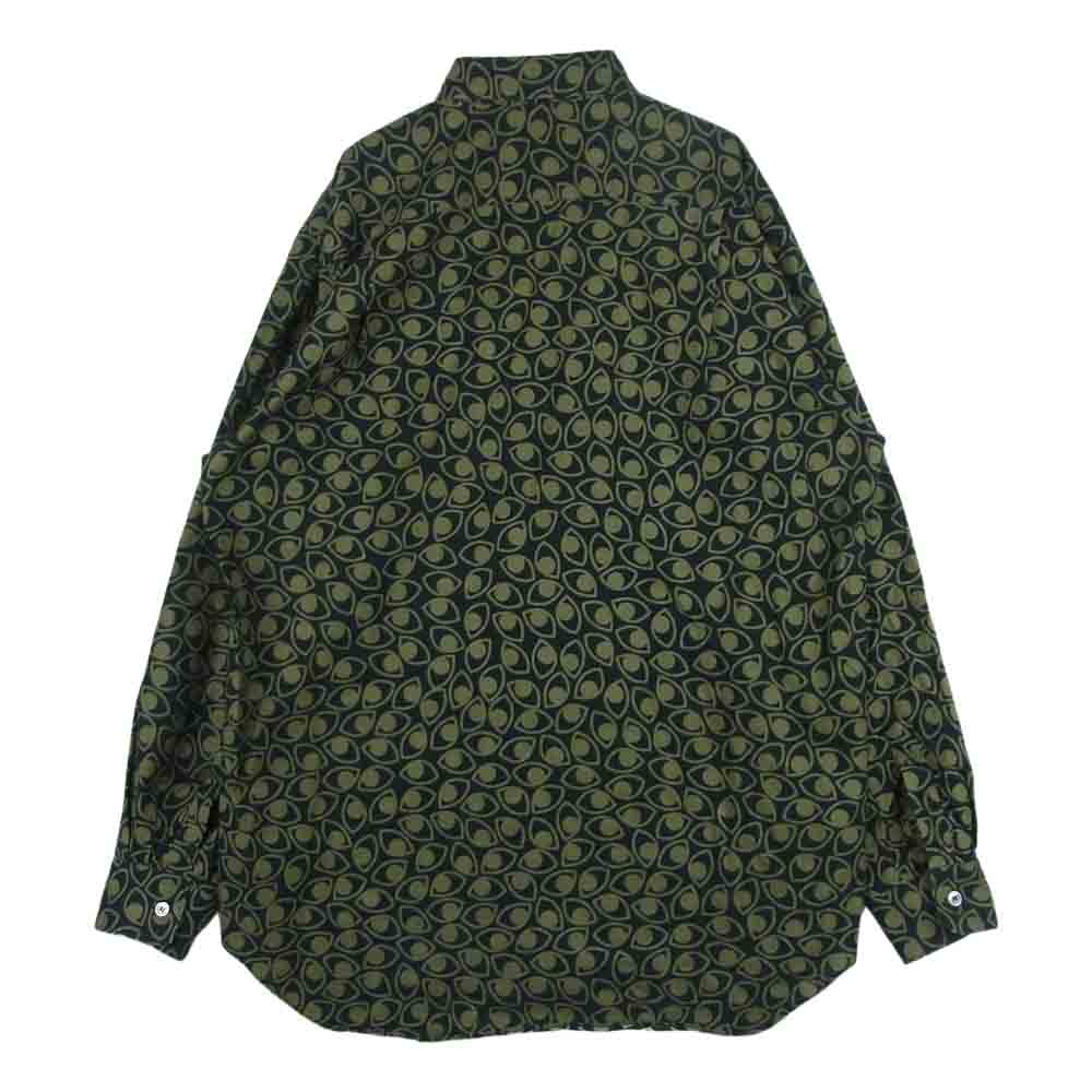 COMME des GARCONS コムデギャルソン IQ-B002 JAN ヤン アイプリント シェルボタン 総柄 長袖 シャツ ブラック系 M【中古】