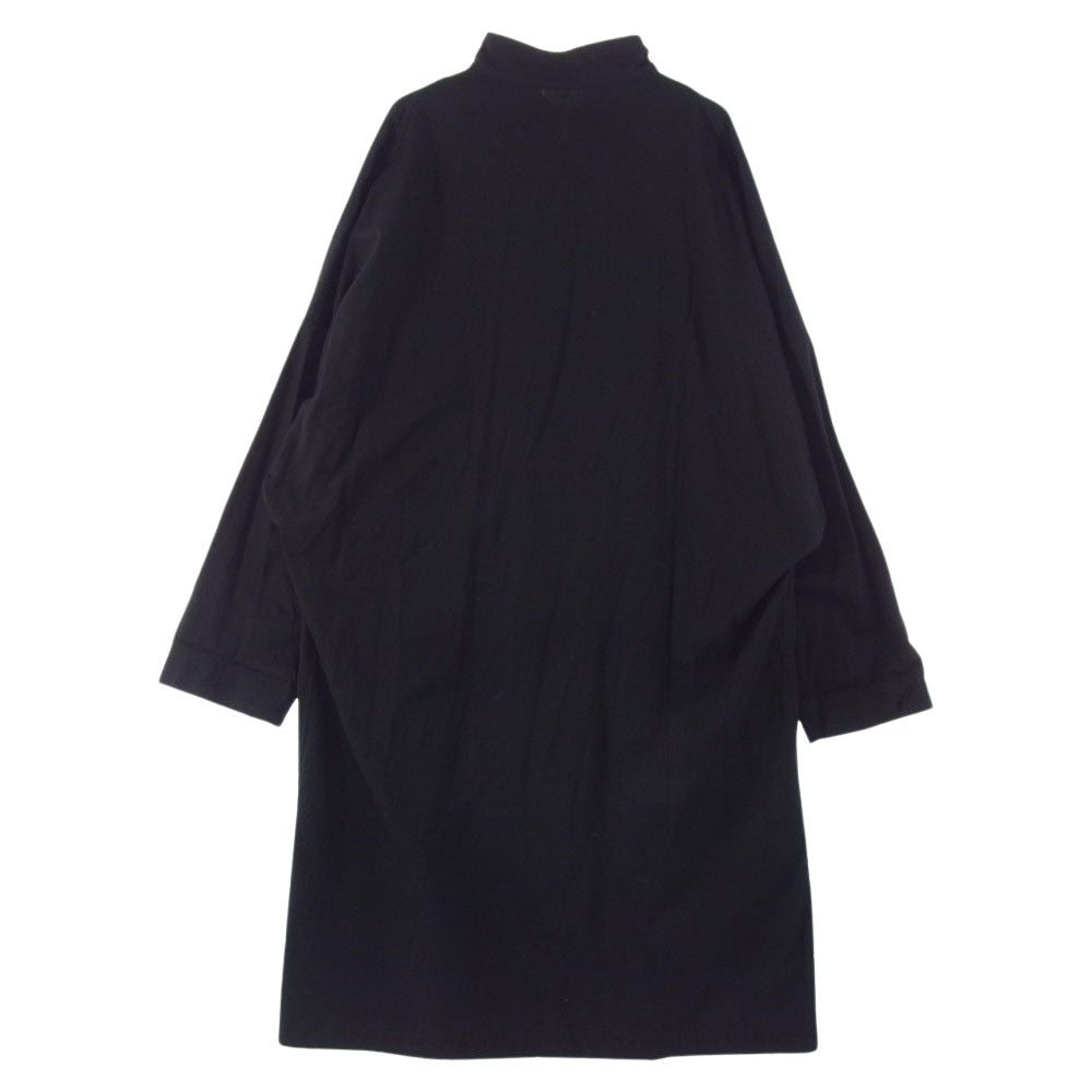 Yohji Yamamoto POUR HOMME ヨウジヤマモトプールオム 19SS HH-C09-039 ラグランスリーブ レーヨン混 スタンドカラー ロングジャケット コート ブラック系 １【中古】