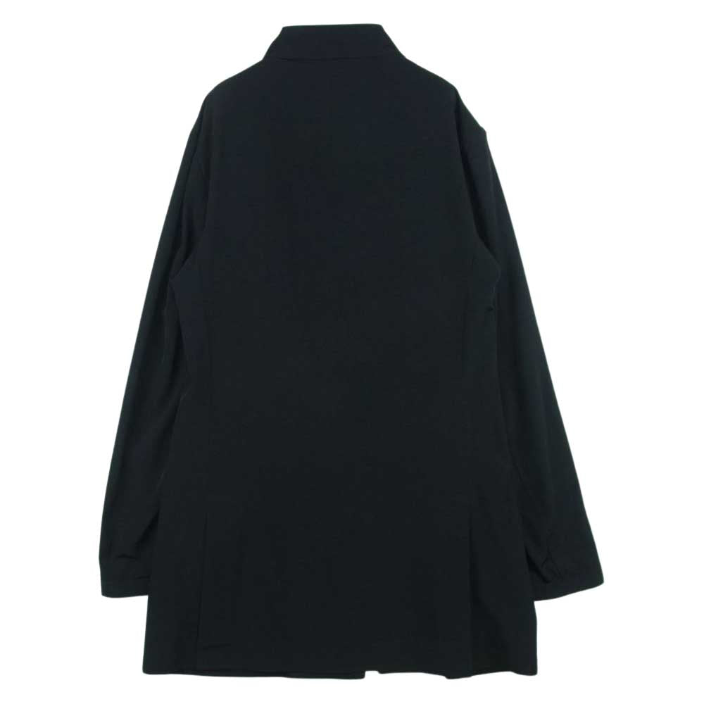 Yohji Yamamoto POUR HOMME ヨウジヤマモトプールオム 20SS HN-J59-500 rear logo print oversized shirt jacket リアロゴ ダブルジップ オーバーサイズ ロング シャツ ジャケット ブラック系 3【中古】