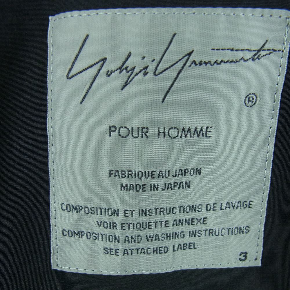 Yohji Yamamoto POUR HOMME ヨウジヤマモトプールオム 20SS HN-J59-500 rear logo print oversized shirt jacket リアロゴ ダブルジップ オーバーサイズ ロング シャツ ジャケット ブラック系 3【中古】