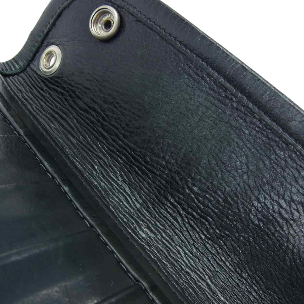 BILL WALL LEATHER ビルウォールレザー コンチョボタン レザー ロングウォレット 長財布 ブラック系【中古】
