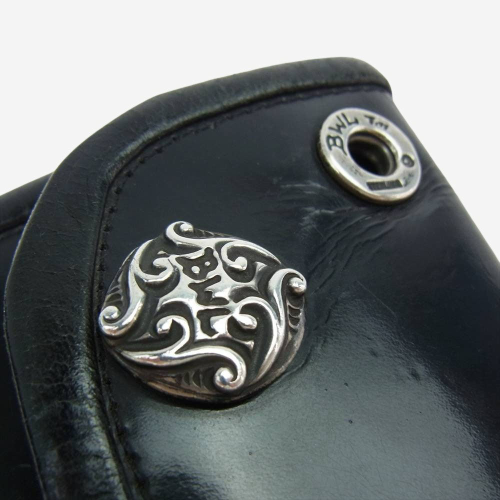 BILL WALL LEATHER ビルウォールレザー コンチョボタン レザー ロングウォレット 長財布 ブラック系【中古】