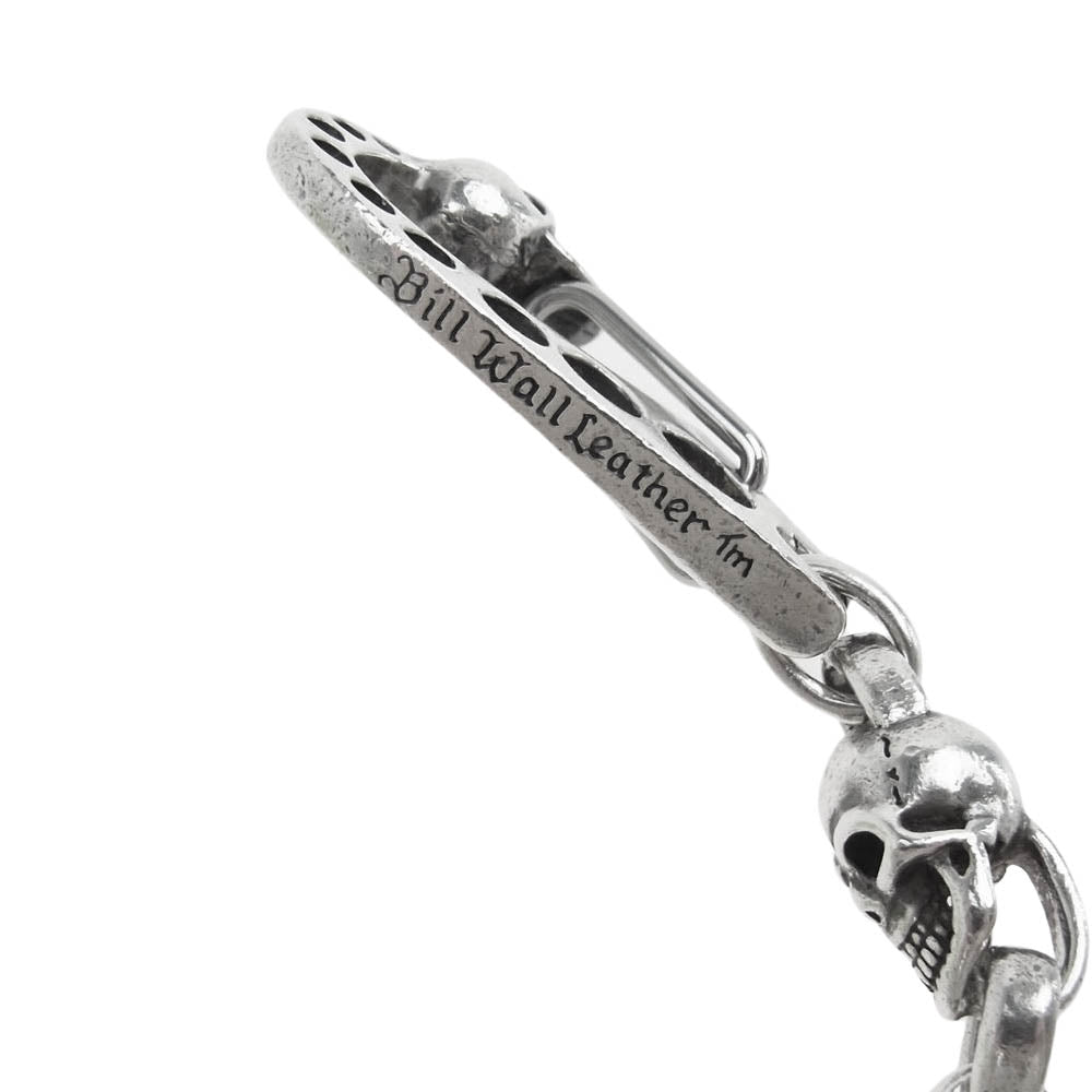 BILL WALL LEATHER ビルウォールレザー ヴィンテージスカル リンク スカルクリップ スカルTバー ウォレットチェーン シルバー系【中古】