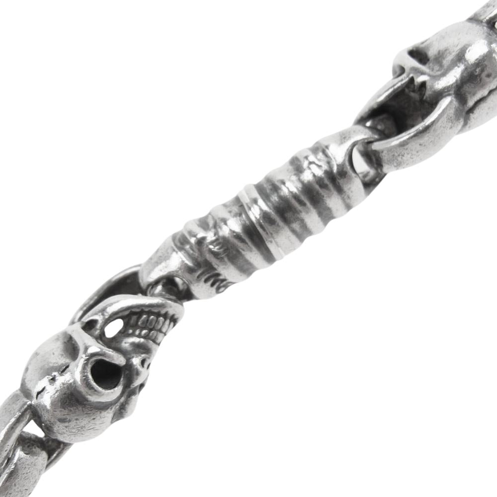 BILL WALL LEATHER ビルウォールレザー ヴィンテージスカル リンク スカルクリップ スカルTバー ウォレットチェーン シルバー系【中古】