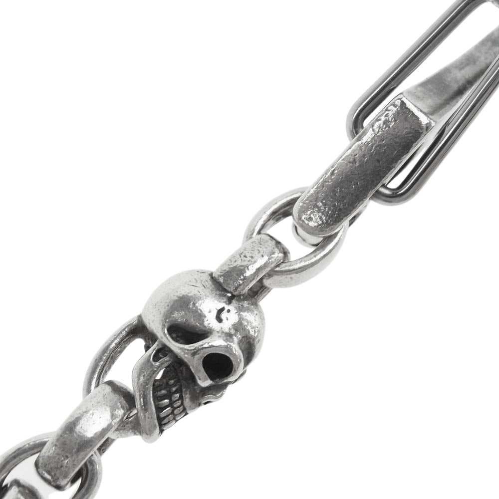 BILL WALL LEATHER ビルウォールレザー ヴィンテージスカル リンク スカルクリップ スカルTバー ウォレットチェーン シルバー系【中古】