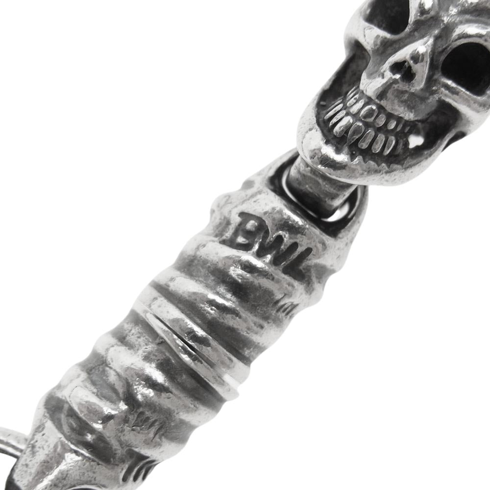 BILL WALL LEATHER ビルウォールレザー ヴィンテージスカル リンク スカルクリップ スカルTバー ウォレットチェーン シルバー系【中古】