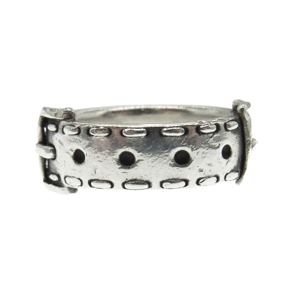 Justin Davis ジャスティンデイビス クリアストーン スタッズ ベルト リング シルバー系【中古】