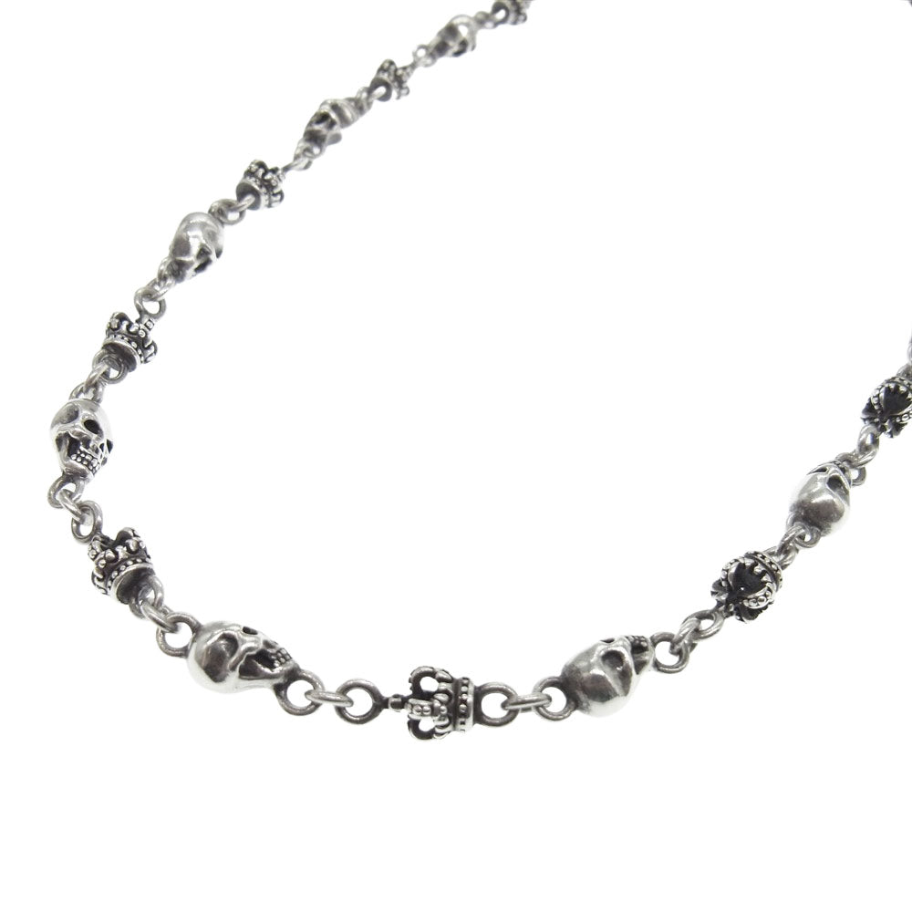 Justin Davis ジャスティンデイビス SNJ126 SKULL DIVINE スカル クラウン チェーン ネックレス シルバー系【中古】