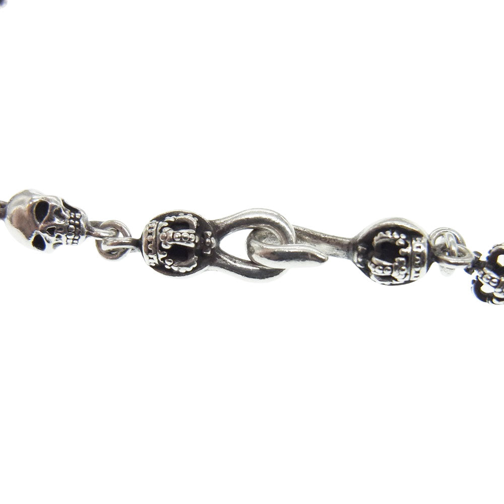 Justin Davis ジャスティンデイビス SNJ126 SKULL DIVINE スカル クラウン チェーン ネックレス シルバー系【中古】