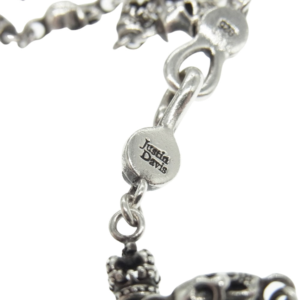 Justin Davis ジャスティンデイビス SNJ126 SKULL DIVINE スカル クラウン チェーン ネックレス シルバー系【中古】