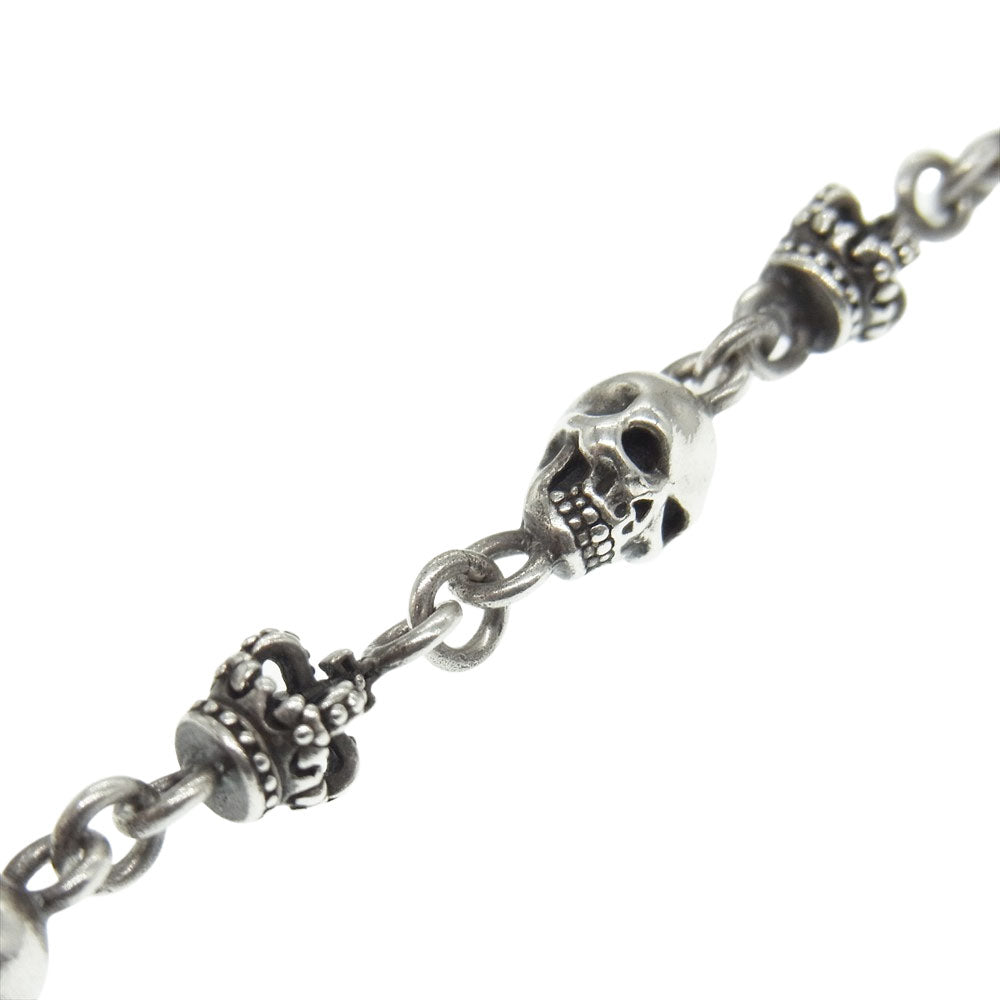 Justin Davis ジャスティンデイビス SNJ126 SKULL DIVINE スカル クラウン チェーン ネックレス シルバー系【中古】