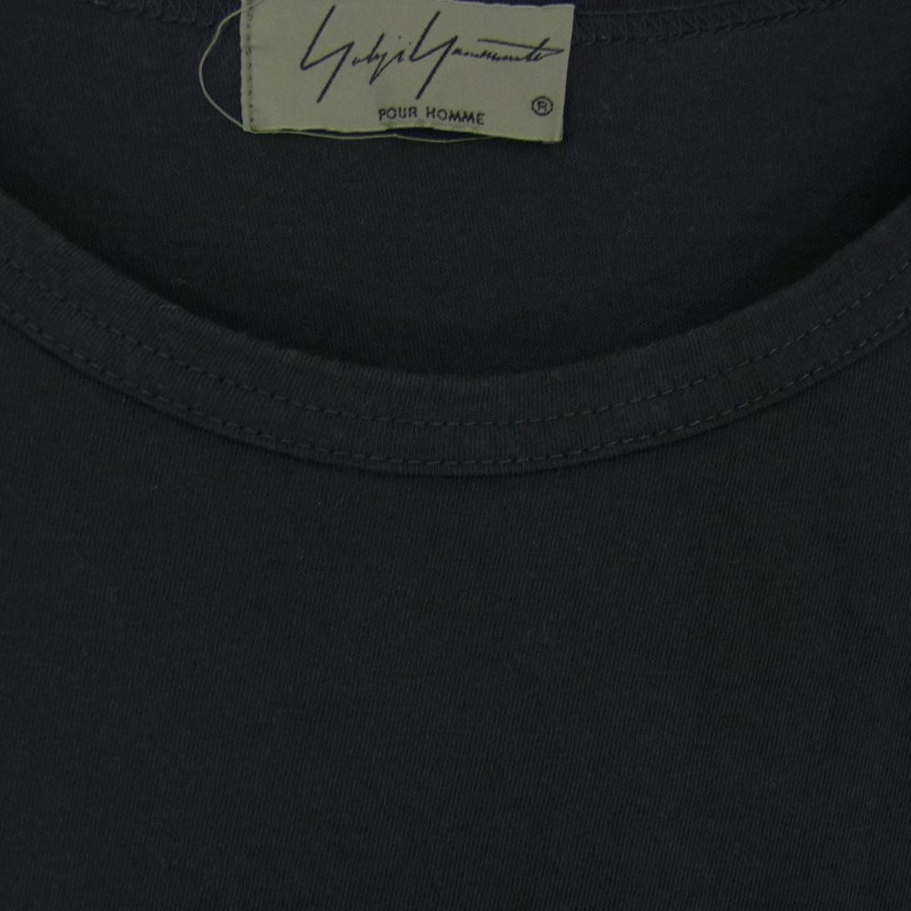 Yohji Yamamoto POUR HOMME ヨウジヤマモトプールオム 20SS HN-T02-073 カルティマ天竺 丸首半袖 クルーネック Tシャツ カットソー ネイビー系 3【中古】