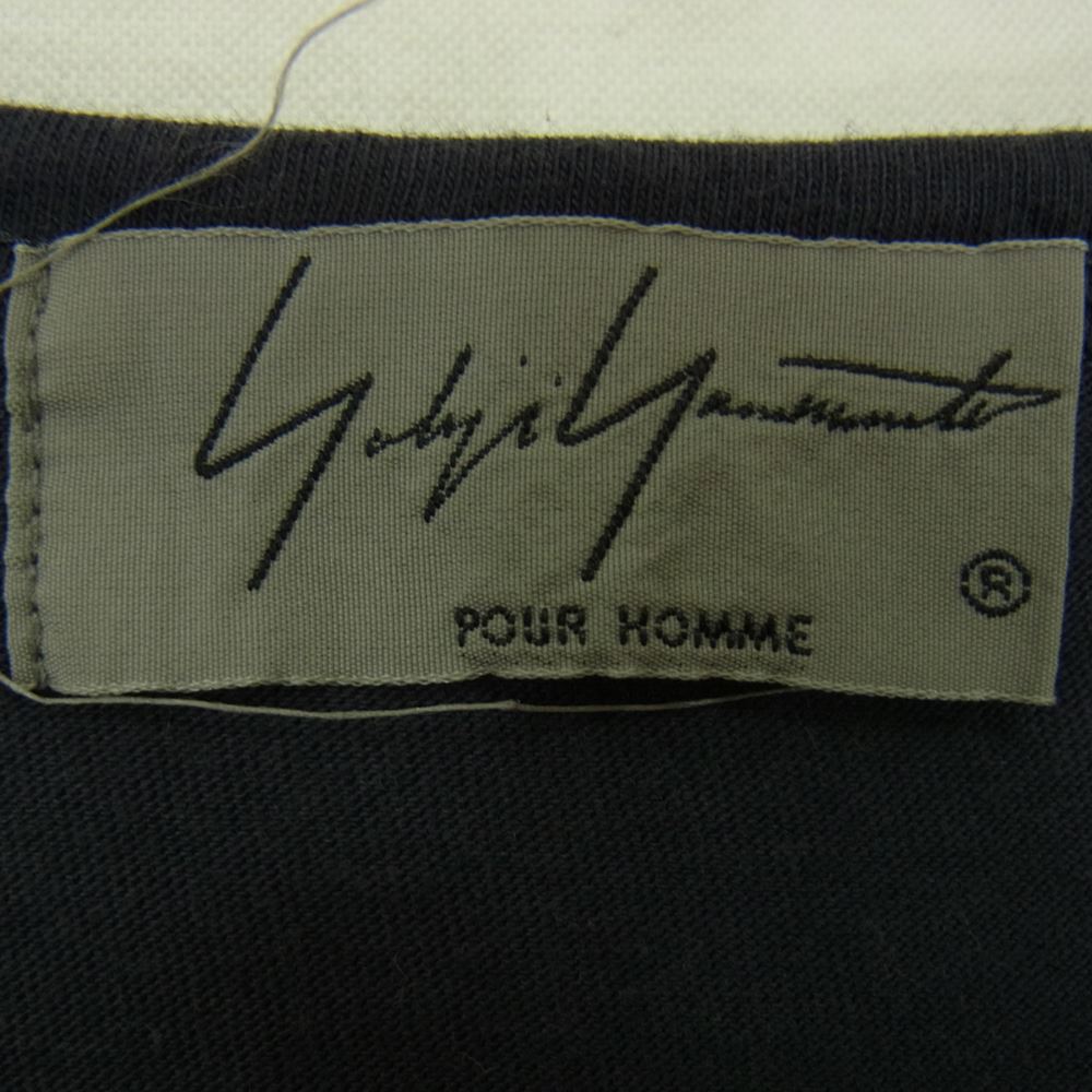 Yohji Yamamoto POUR HOMME ヨウジヤマモトプールオム 20SS HN-T02-073 カルティマ天竺 丸首半袖 クルーネック Tシャツ カットソー ネイビー系 3【中古】