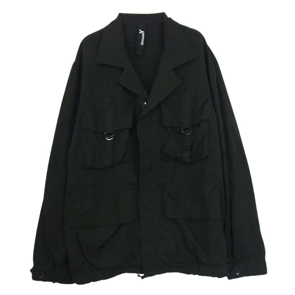 Yohji Yamamoto ヨウジヤマモト GroundY グラウンドワイ GR-J06-200 Open Collar Jacket オープンカラー テンセル ジャケット ブラック系 3【中古】