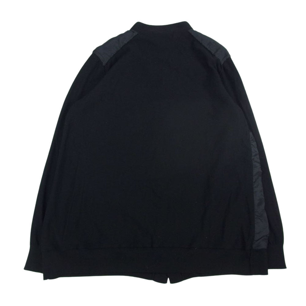 COMME des GARCONS HOMME PLUS コムデギャルソンオムプリュス 21AW PH-N023 異素材 キュプラ切替 Vネック カーディガン ブラック系 L【中古】