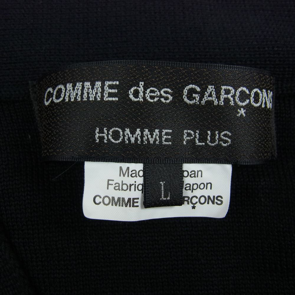 COMME des GARCONS HOMME PLUS コムデギャルソンオムプリュス 21AW PH-N023 異素材 キュプラ切替 Vネック カーディガン ブラック系 L【中古】
