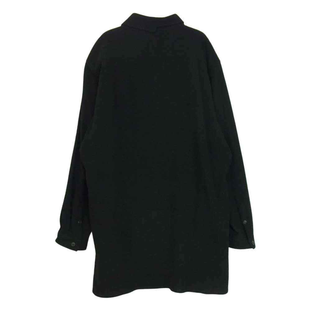 Yohji Yamamoto POUR HOMME ヨウジヤマモトプールオム 19AW HC-B20-106 アシンメトリーカラー ウール ロングシャツ ブラック系 4【中古】