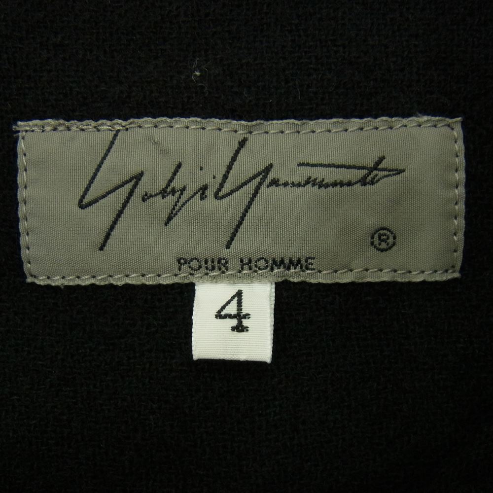 Yohji Yamamoto POUR HOMME ヨウジヤマモトプールオム 19AW HC-B20-106 アシンメトリーカラー ウール ロングシャツ ブラック系 4【中古】