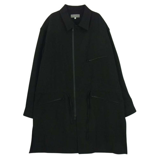 Yohji Yamamoto POUR HOMME ヨウジヤマモトプールオム 21AW HX-B18-103 G-ファスナーB  ウール アーミーギャバジン ドローストリング コート ブラック系 3【中古】