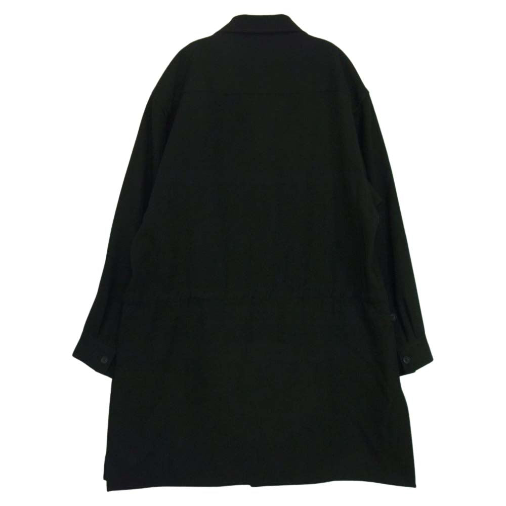 Yohji Yamamoto POUR HOMME ヨウジヤマモトプールオム 21AW HX-B18-103 G-ファスナーB  ウール アーミーギャバジン ドローストリング コート ブラック系 3【中古】