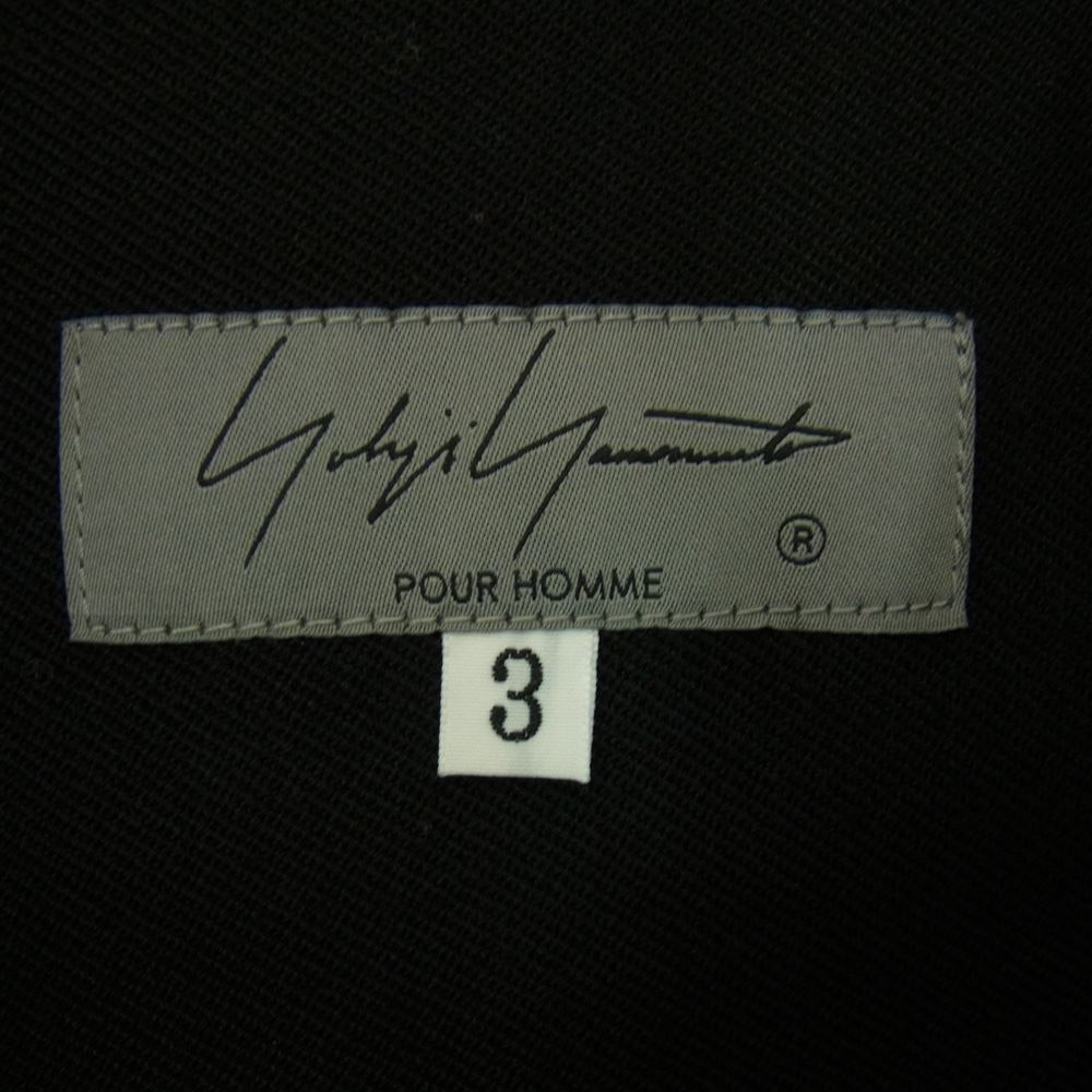Yohji Yamamoto POUR HOMME ヨウジヤマモトプールオム 21AW HX-B18-103 G-ファスナーB  ウール アーミーギャバジン ドローストリング コート ブラック系 3【中古】