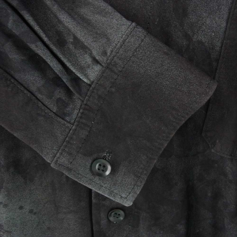 Yohji Yamamoto POUR HOMME ヨウジヤマモトプールオム BACKLASH 22SS HG-B98-701 KANGAROO LEATHER BASIC BIG BLOUSE バックラッシュ カンガルーレザー ベーシック ビッグ ブラウス 長袖 シャツ ダークグレー系 3【美品】【中古】