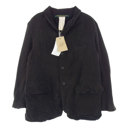 Paul Harnden ポールハーデン 国内正規品 Suede Leather Men's blazer シープスエードレザー メンズ ブレザー ジャケット XL ブラック系 XL【中古】