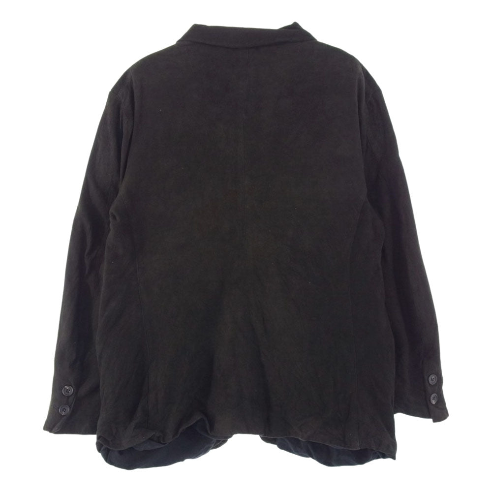 Paul Harnden ポールハーデン 国内正規品 Suede Leather Men's blazer シープスエードレザー メンズ ブレザー ジャケット XL ブラック系 XL【中古】