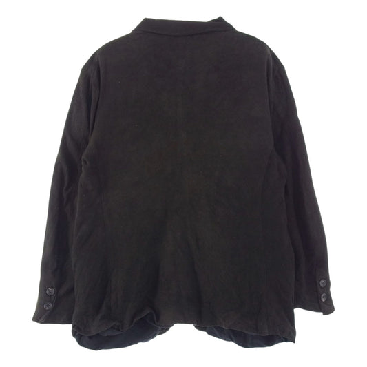 Paul Harnden ポールハーデン 国内正規品 Suede Leather Men's blazer シープスエードレザー メンズ ブレザー ジャケット XL ブラック系 XL【中古】