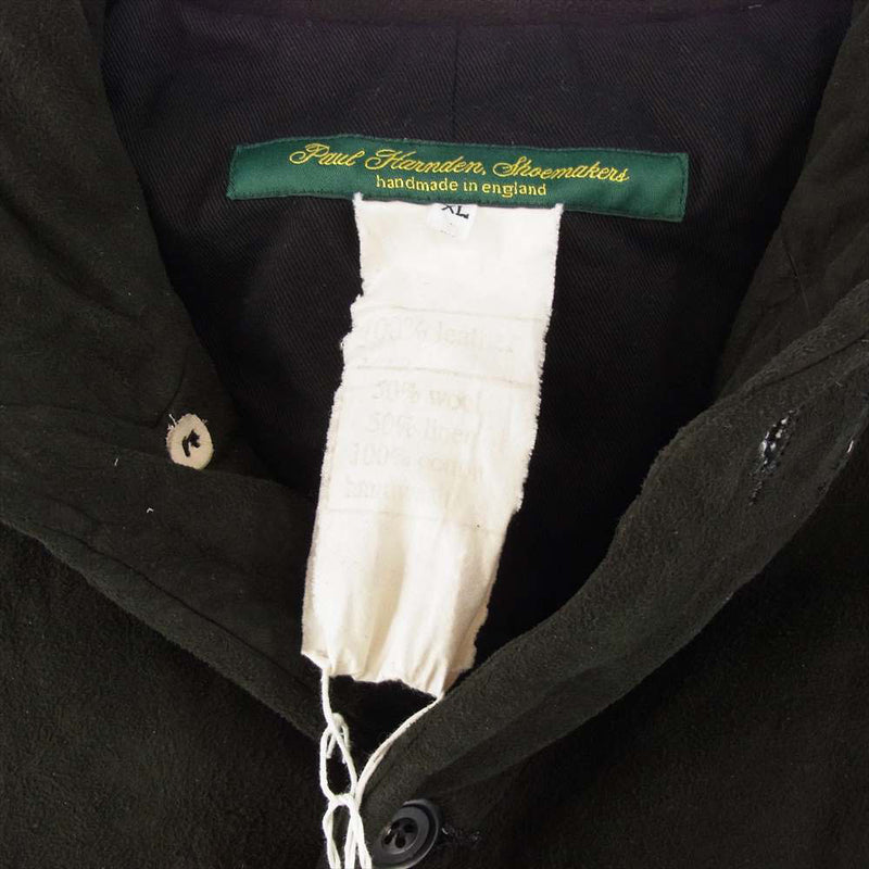 Paul Harnden ポールハーデン 国内正規品 Suede Leather Men's blazer シープスエードレザー メンズ ブレザー ジャケット XL ブラック系 XL【中古】