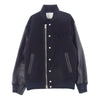 Sacai サカイ × MADSAKI 22AW 22-02879M WOOL MELTON BLOUSON 袖レザー切替 スローガン ウールメルトン ブルゾン ボンバージャケット ブラック系 4【美品】【中古】