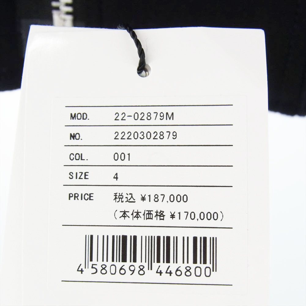 Sacai サカイ × MADSAKI 22AW 22-02879M WOOL MELTON BLOUSON 袖レザー切替 スローガン ウールメルトン ブルゾン ボンバージャケット ブラック系 4【美品】【中古】