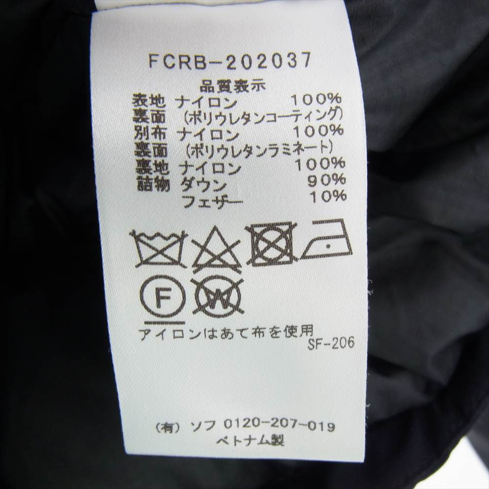 F.C.R.B. エフシーアールビー 20AW FCRB-202037 DOWN BENCH PARKA  ダウン ベンチ パーカー ダウン ジャケット ブラック系 M【美品】【中古】
