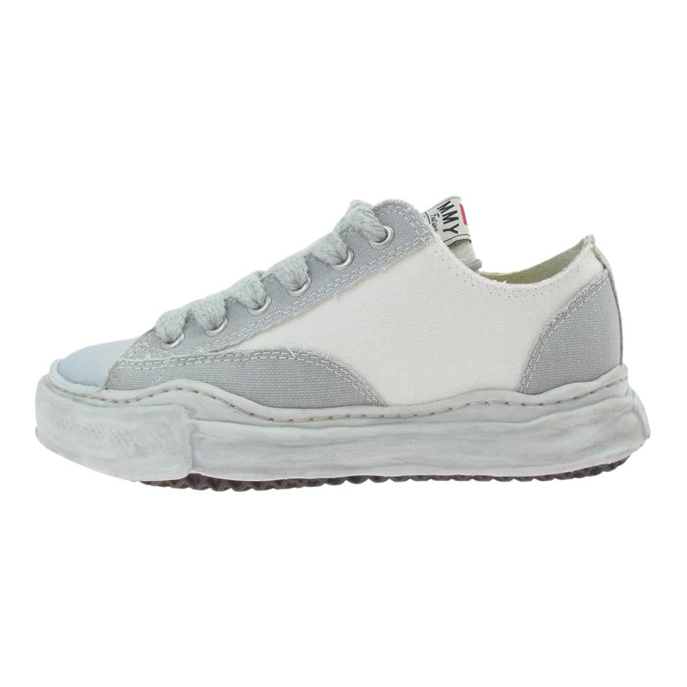 MIHARA YASUHIRO ミハラヤスヒロ A08FW713 PETERSON LOW オーバーダイ ローカット キャンバス スニーカー ホワイト系 グレー系 41【中古】