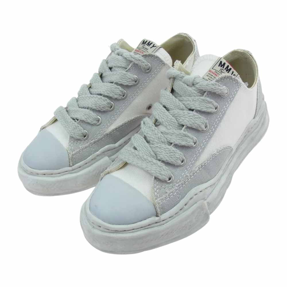 MIHARA YASUHIRO ミハラヤスヒロ A08FW713 PETERSON LOW オーバーダイ ローカット キャンバス スニーカー ホワイト系 グレー系 41【中古】