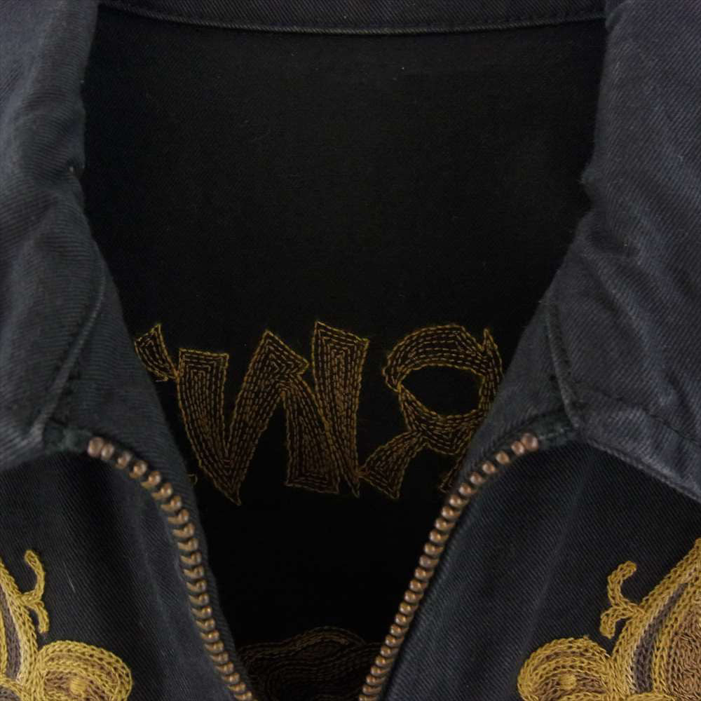ロール 刺繍 ジャケット ブラック系 S【中古】