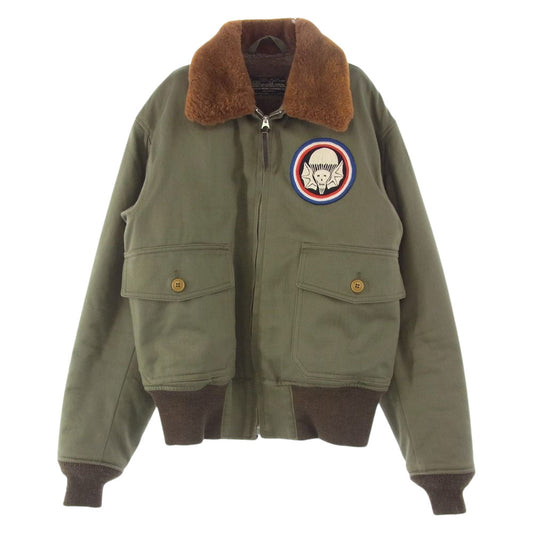 The REAL McCOY'S ザリアルマッコイズ TYPE B-10 ROUGH WEAR 502d P.I.R ラフウェア実名復刻 フライトジャケット グリーン系 36【中古】