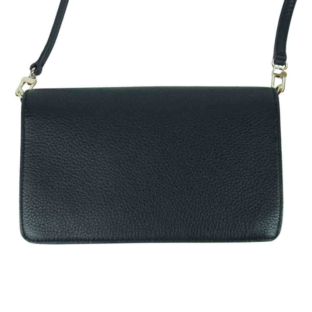 Tory Burch トリーバーチ ロゴ レザー ショルダー バッグ ブラック系【中古】