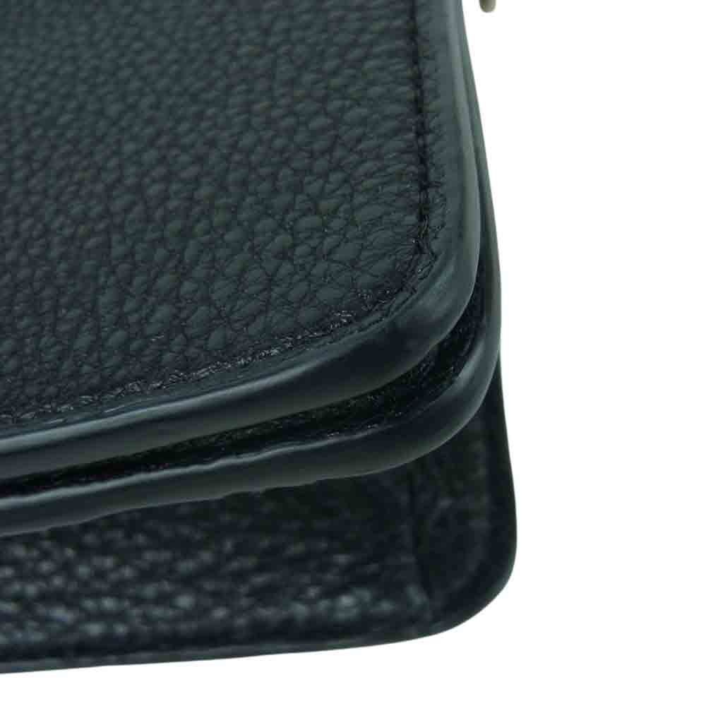 Tory Burch トリーバーチ ロゴ レザー ショルダー バッグ ブラック系【中古】