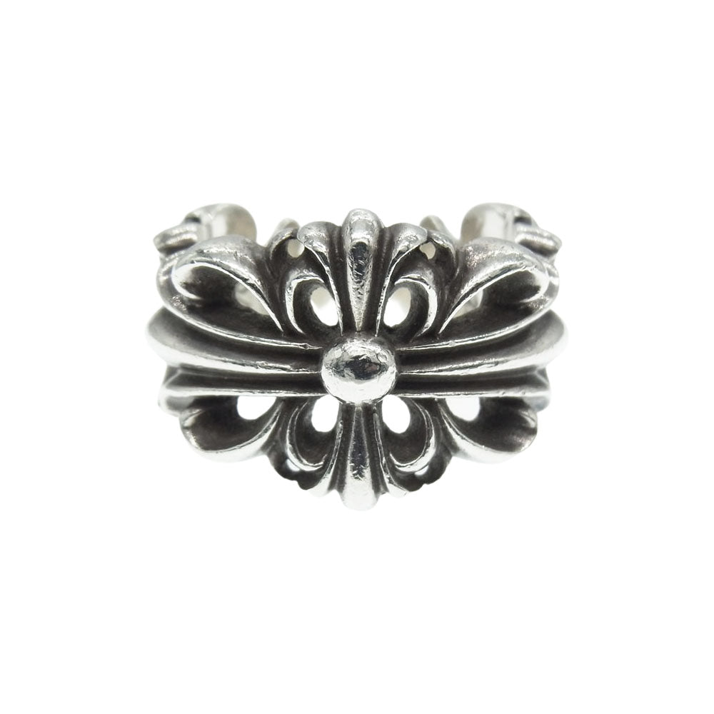 CHROME HEARTS クロムハーツ（原本無） ダブル フローラル クロス リング シルバー系【中古】