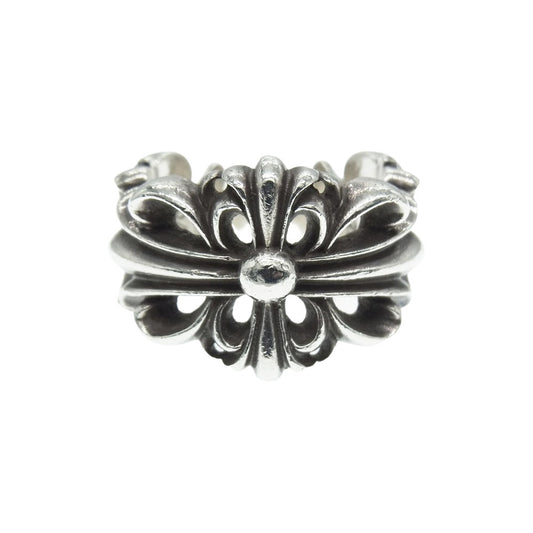 CHROME HEARTS クロムハーツ（原本無） ダブル フローラル クロス リング シルバー系【中古】
