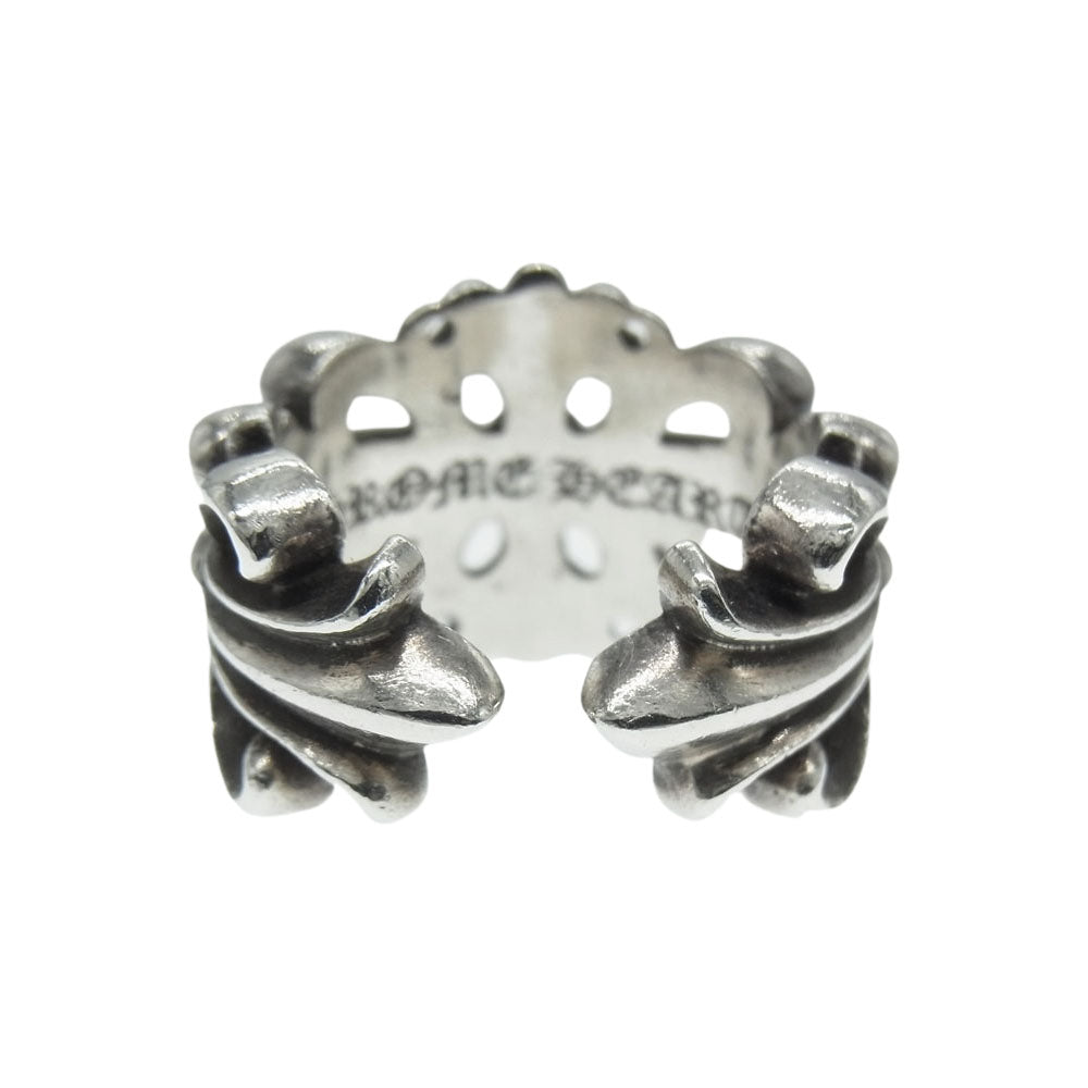 CHROME HEARTS クロムハーツ（原本無） ダブル フローラル クロス リング シルバー系【中古】
