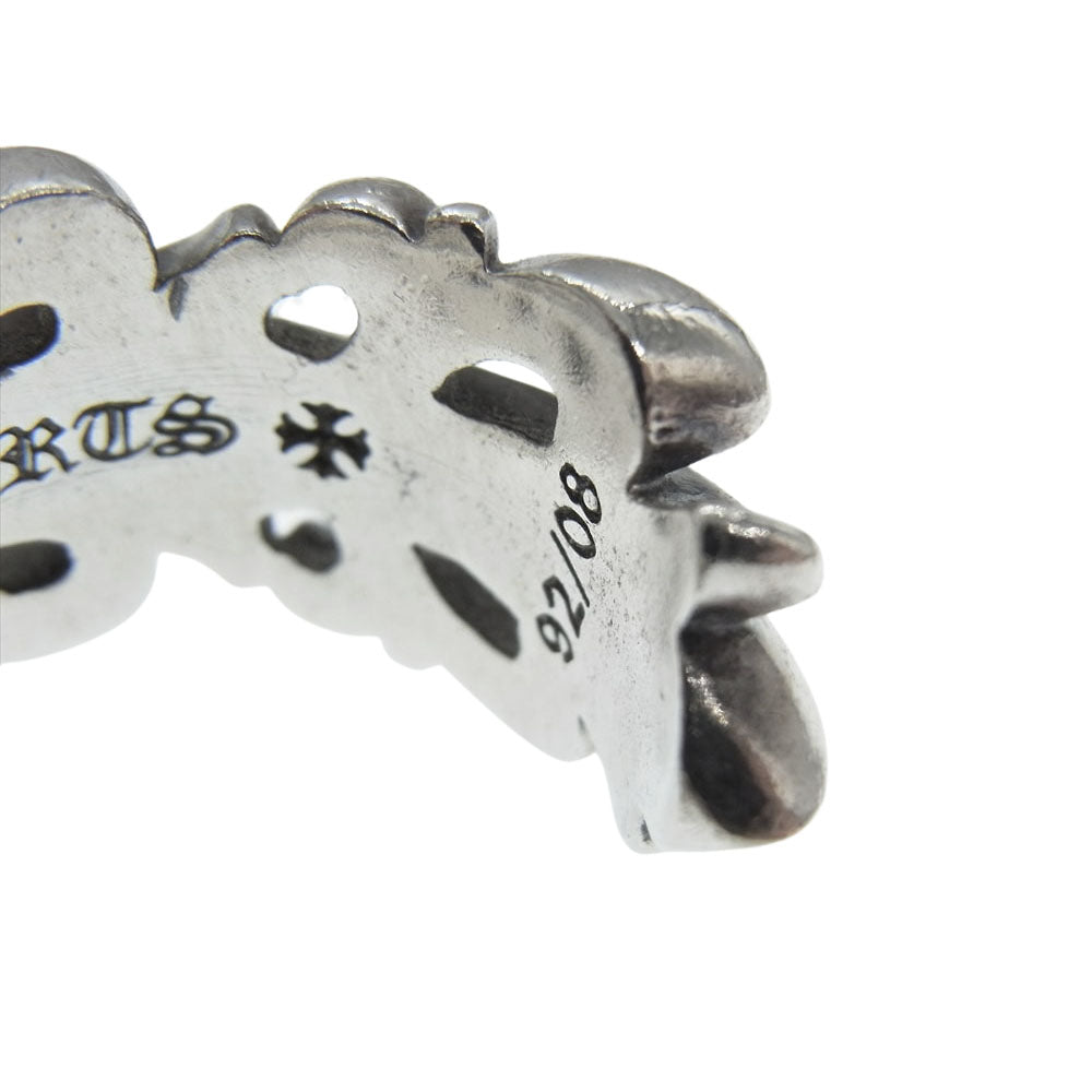 CHROME HEARTS クロムハーツ（原本無） ダブル フローラル クロス リング シルバー系【中古】
